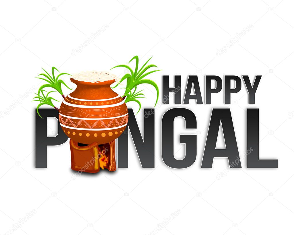 illustration of Happy Pongal Holiday Harvest Festival of Tamil Nadu South India