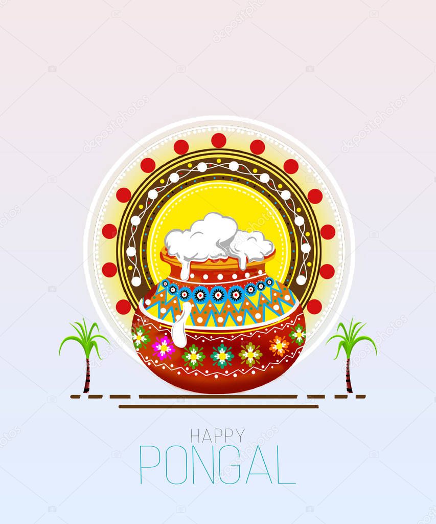 South Indian Festival Pongal Background Template Design Illustration