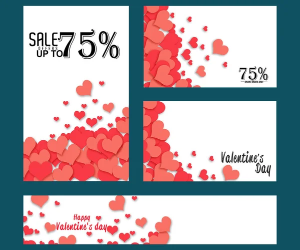 Nagłówka Sprzedaży Lub Baner Oferta Zniżka Dla Szczęśliwy Valentine Day — Zdjęcie stockowe
