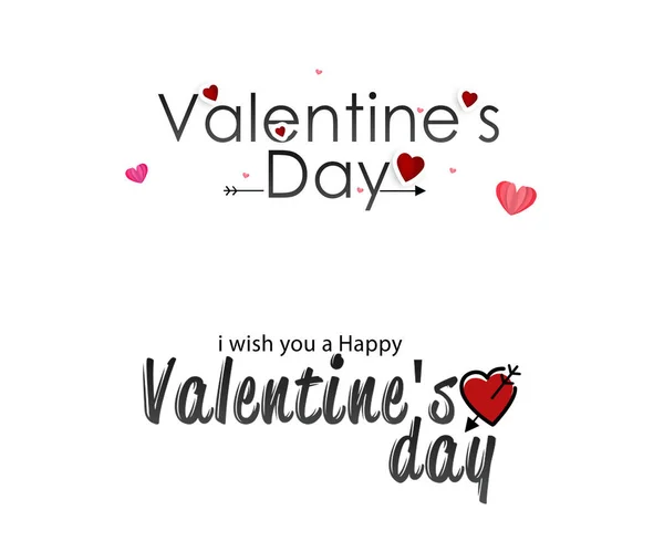 Sada Stylových Text Happy Valentine Den Festival Oslavy Ilustrace — Stock fotografie