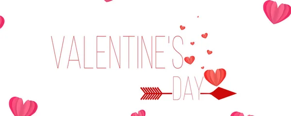 Fröhlicher Valentinstag Schriftzug Text Hintergrund Mit Roten Herzen — Stockfoto