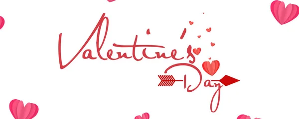 Illustratie Van Happy Valentine Day Tekst Ontwerpen — Stockfoto