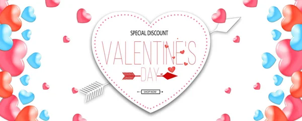 Illustration Valentine Day Heart Shapes White Background Happy Valentine Day — Stock Photo, Image