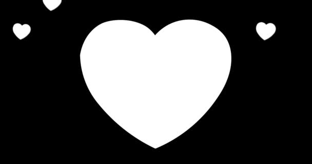 Сердца - День святого Валентина фон, альфа-канал, романтический фон на день святого Валентина — стоковое видео