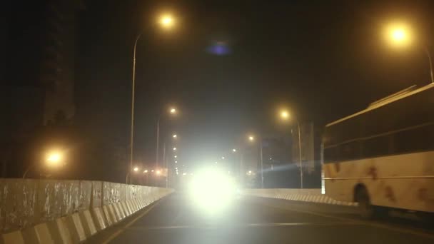 Noaptea Lumini Masina Oras Plimbari Strada India India — Videoclip de stoc