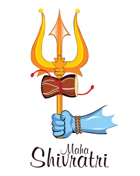 Illustrazione di Happy Maha Shivratri disegno biglietto di auguri. - Vettore — Vettoriale Stock