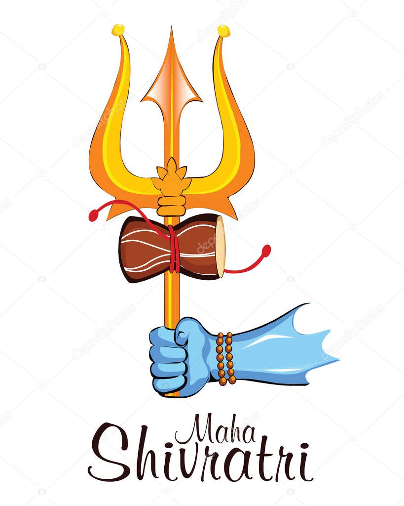illustration Of Happy Maha Shivratri Greeting Card Design. - Vector
