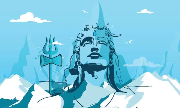 Ilustración del diseño feliz de la tarjeta de felicitación de Maha Shivratri. - Vector — Archivo Imágenes Vectoriales