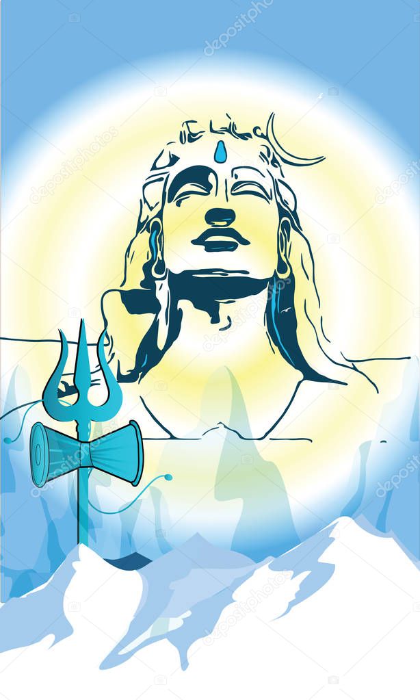 Illustration Of Happy Maha Shivratri Greeting Card Design. - Vector