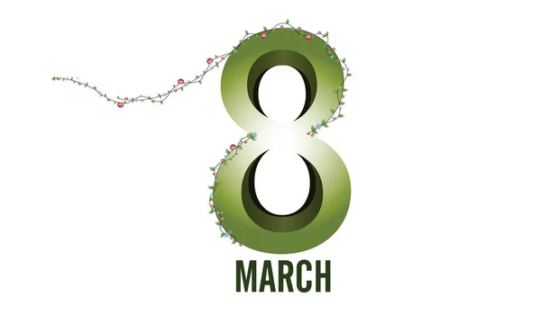8. März, dem internationalen Frauentag. Grußkarte Designs - Vektor — Stockvektor
