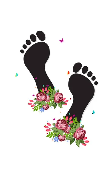 Happy feet International Women's day. Template for a poster, cards, banner. Vector illustration. Place for your text. - Vector — Stock Vector