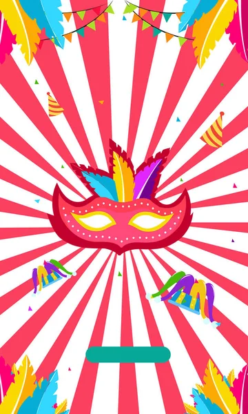 Feliz Purim Jewish Holiday cartão de saudação com símbolos tradicionais purim, barulhador, mascara, decoração do festival, vetor de carnaval ISRAEL, jerusalem — Vetor de Stock