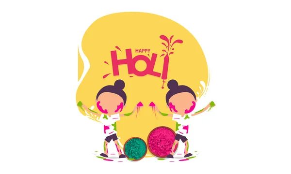 Ilustração vetorial da Índia Festival of Color Happy Holi fundo - Vetor — Vetor de Stock