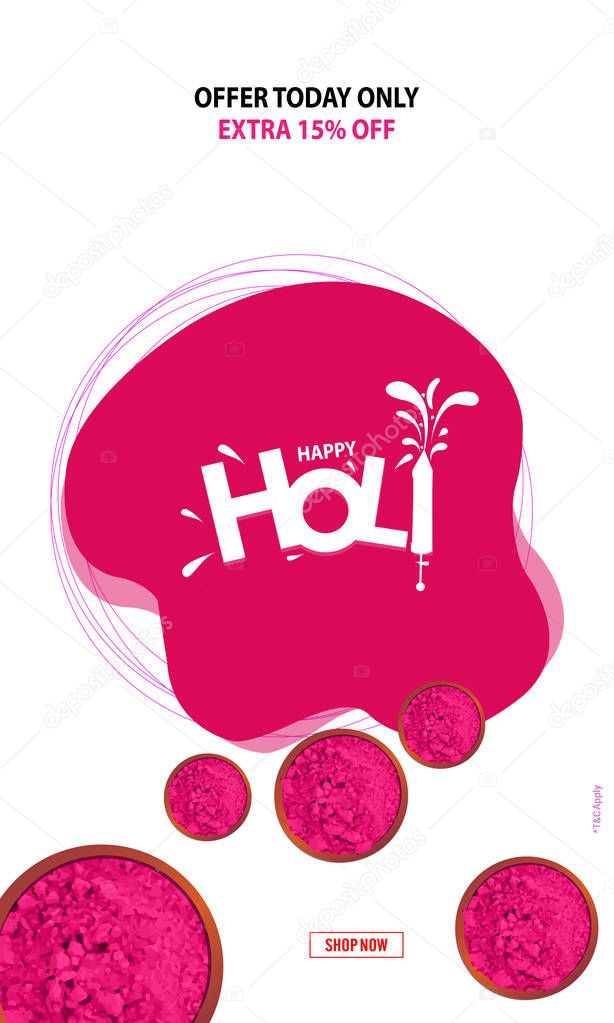 illustration of abstract colorful Happy Holi background for color festival of India celebration greetings - Vector