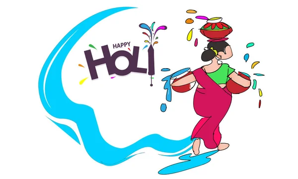 Illustratie van kleurrijke voor Happy Holi-vector — Stockvector