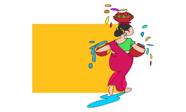 arka renkli Holi mutlu plan - vektör çizimi