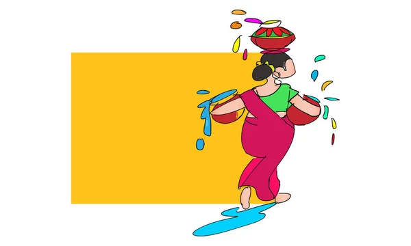 Illustrazione di sfondo astratto colorato Happy Holi - Vettore — Vettoriale Stock