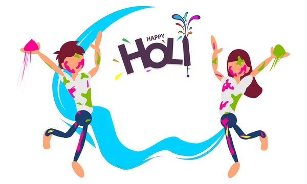 Indian Festival van kleuren, happy Holi Celebration design. -Vector — Stockvector
