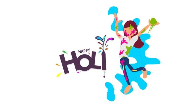 Absztrakt színes Happy Holi háttér - vektor illusztráció — Stock Vector