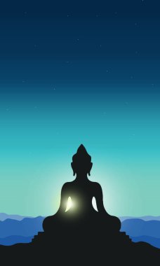 Buda Purnima Arka Plan İllüstrasyon. - Vektör