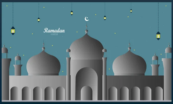 Ramadan Kareem Konzeptbanner mit islamischen geometrischen Mustern. Papierschnitt-Designs auf dunklem Hintergrund. Vektorillustration. - Vektor — Stockvektor