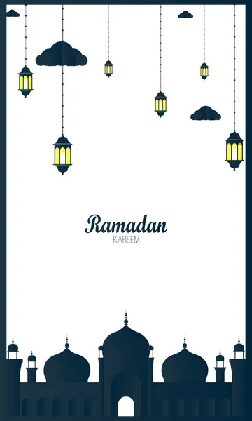 Ramadan Kareem Saudação de fundo. Ilustração vetorial para cartão, cartaz e banner. - Vector — Vetor de Stock