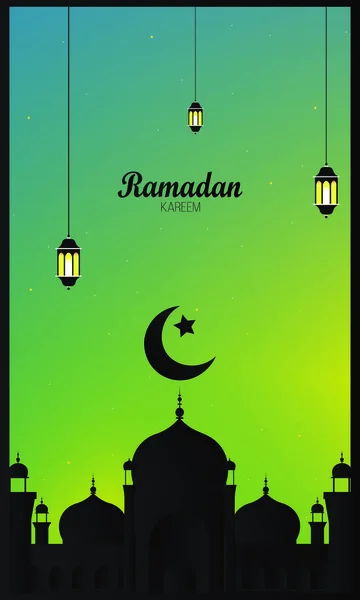 Kreatív Arab iszlám Ramadan Kareem a muszlim közösségi fesztivál ünnepe-Vector — Stock Vector