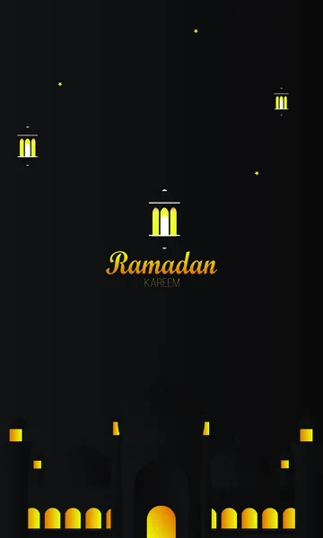 Ramadán Kareem tarjeta de felicitación de fondo - Vector — Vector de stock
