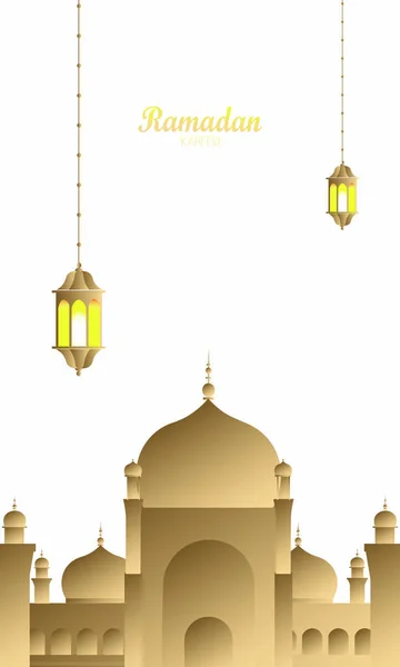 Ramadan Kareem gyönyörű és kreatív üdvözlőlap, menü, meghívó, poszter, banner, kártya az ünneplés a muzulmán közösségi fesztivál-Vector — Stock Vector