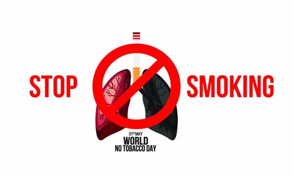 Ilustración del concepto No fumar y Día Mundial No Tabaco. - Vector — Archivo Imágenes Vectoriales