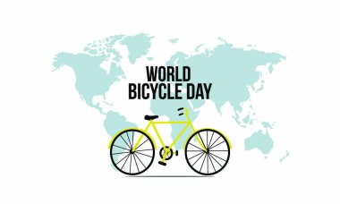 Concept World bisiklet günü illüstrasyonu. Vektör illüstrasyonu - Vektör