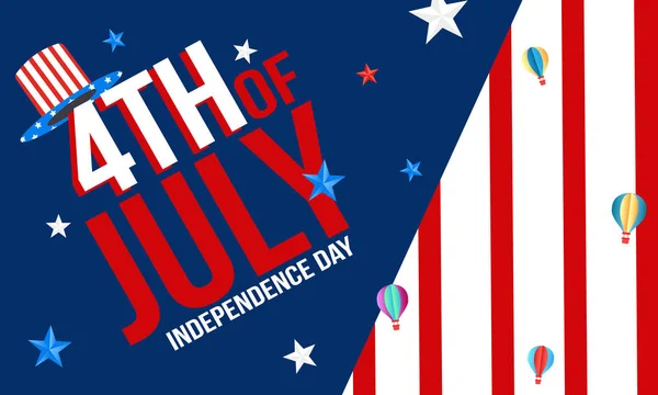 Čtvrtého července. 4. července svátek nápisu. Den nezávislosti USA nápis na prodej, sleva, reklama, www atd — Stockový vektor