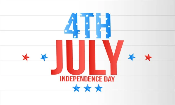Amerikanska självständighetsdagen bokstäver design. En mall bakgrund för gratulationskort, affischer, banderoll och broschyr. Vektor illustration — Stock vektor