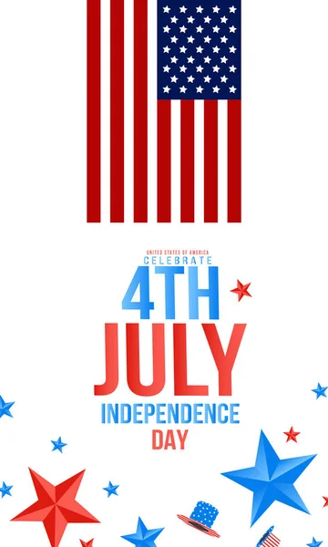 Independence day USA sale promotion banner template.4th of July celebration poster template. Vector illustration . — Stock Vector