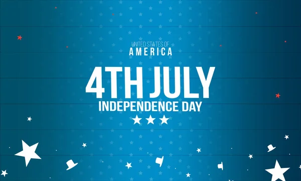 4 juli, Onafhankelijkheidsdag Banner op marine ster patroon achtergrond, Vector illustratie — Stockvector