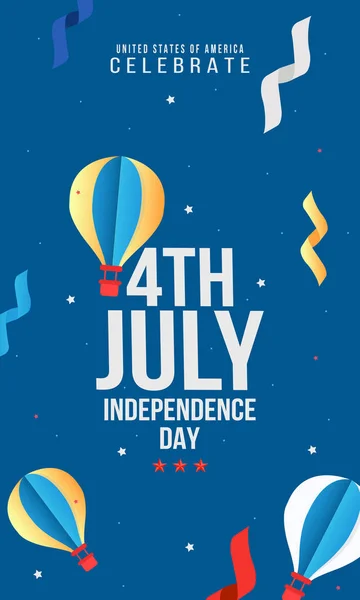 Design proužkové skládanky nebo letáku pro 4. července, oslava amerického dne nezávislosti. — Stockový vektor