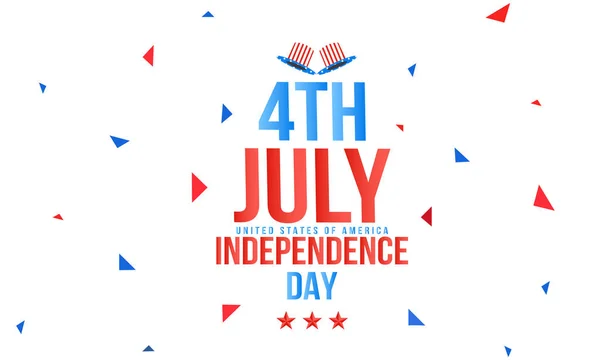 Creative inbjudan kort design med text 4 juli på vackra konfetti bakgrund för American självständighetsdagen Celebration. — Stock vektor