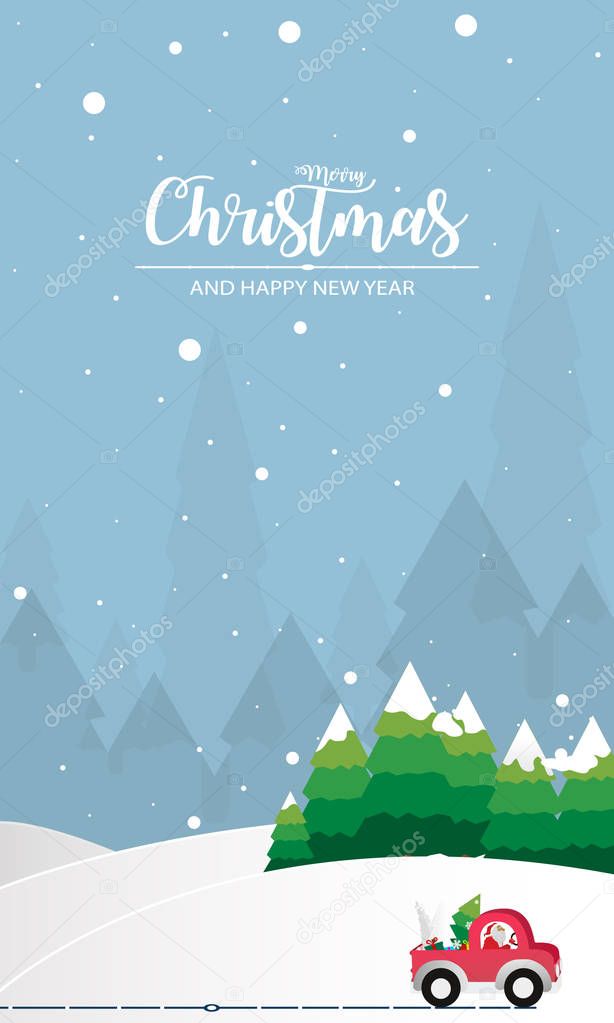 Merry Christmas vector design. Happy new year and Merry Christmas, paper art and craft style.