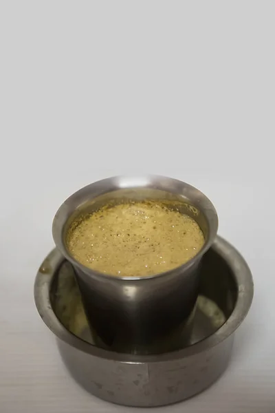 Indian filter coffee on white background — Stock Photo, Image