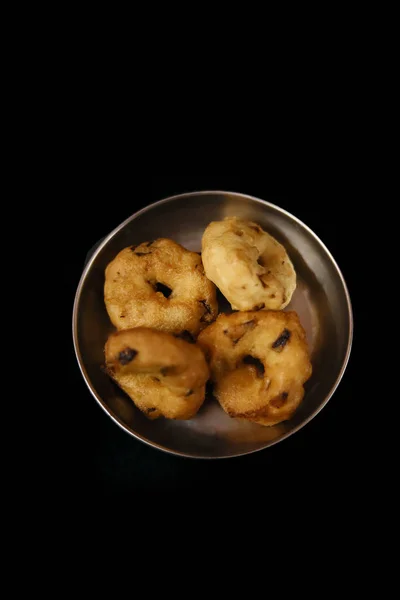 South Indian Popular Breakfast Vada or Medu Vada, Top view — стокове фото