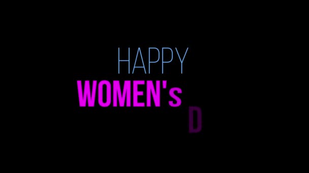 Happy Women Day Animated Motion Graphics Marzo Felice Festa Della — Video Stock