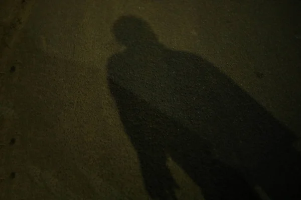 Blurry Shadow Silhouette Man Standing Nights — Stock Photo, Image