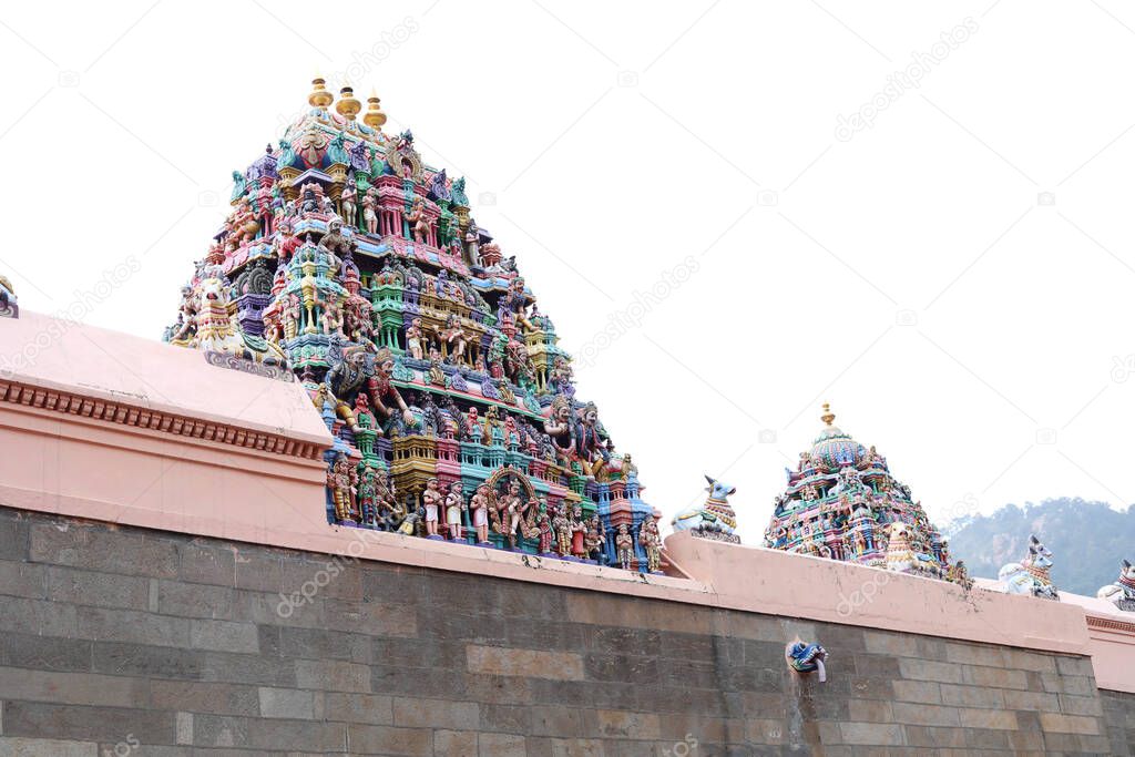 Detail Work In Gopuram, Hindu Temple of Arunachalesvara in Thiruvannamalai, Tamil Nadu, India South India.