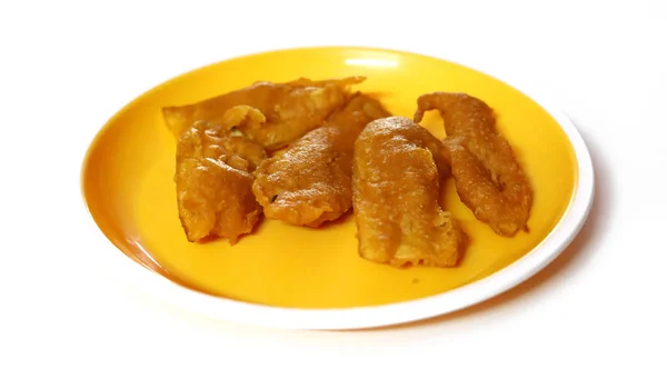 Индийская Еда Сырой Банан Баджи Фриттер Который Является Традиционным Блюдом — стоковое фото