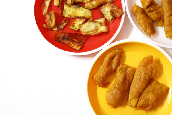 Comida Indiana Banana Crua Bajji Fritter Que Prato Tradicional — Fotografia de Stock