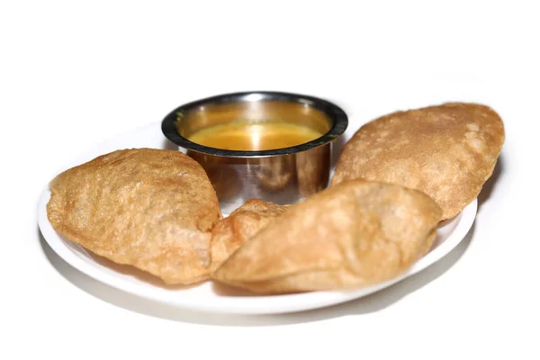India Makanan Puri Poori Hanya Roti India — Stok Foto