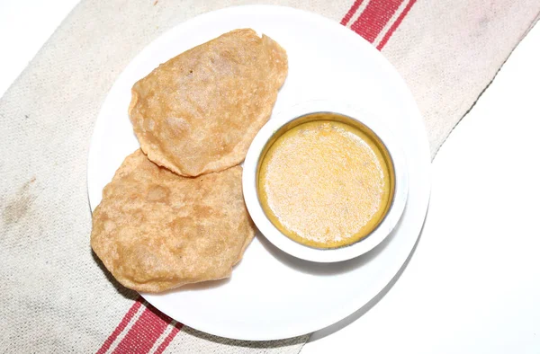 Гомемада Fried Puri Або Poori Або Індійський Хліб — стокове фото