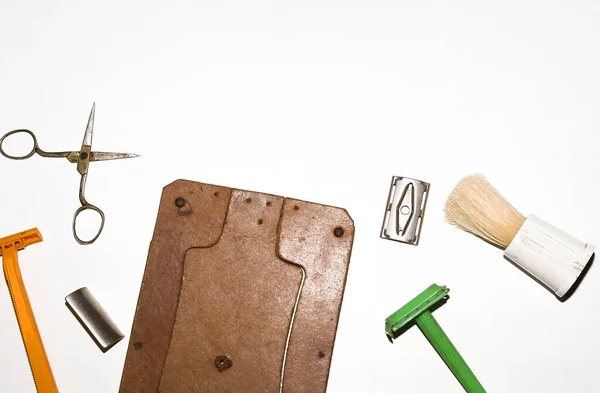 Verktyg För Att Klippa Skägg Barbershop Toppvyer — Stockfoto