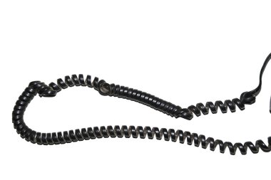 Beyaz arka planda telefon kablosu