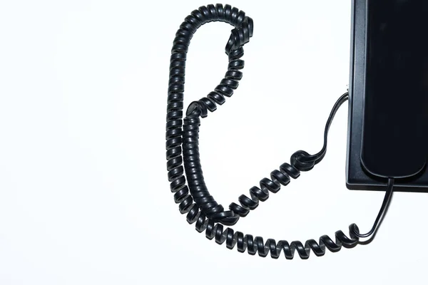 Siyah Eski Moda Telefon Alıcısı Beyaz Arka Planda Izole Edilmiş — Stok fotoğraf